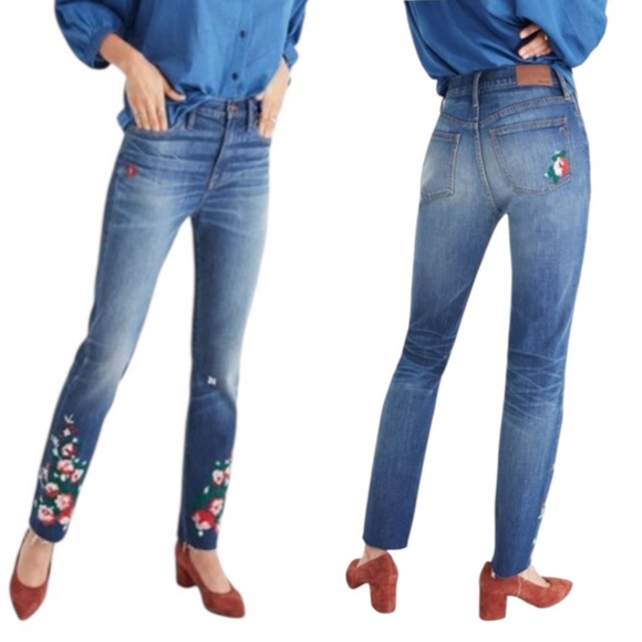 Madewell The High Rise Slim Boyjean Embroidered
Edition Denim Jeans Size 27 - Picture 1 of 15